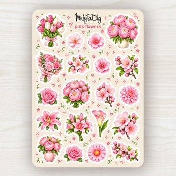 Стікери ART STORY MriyTaDiy PINK FLOWERS 10х15 см MTD-1331 фото