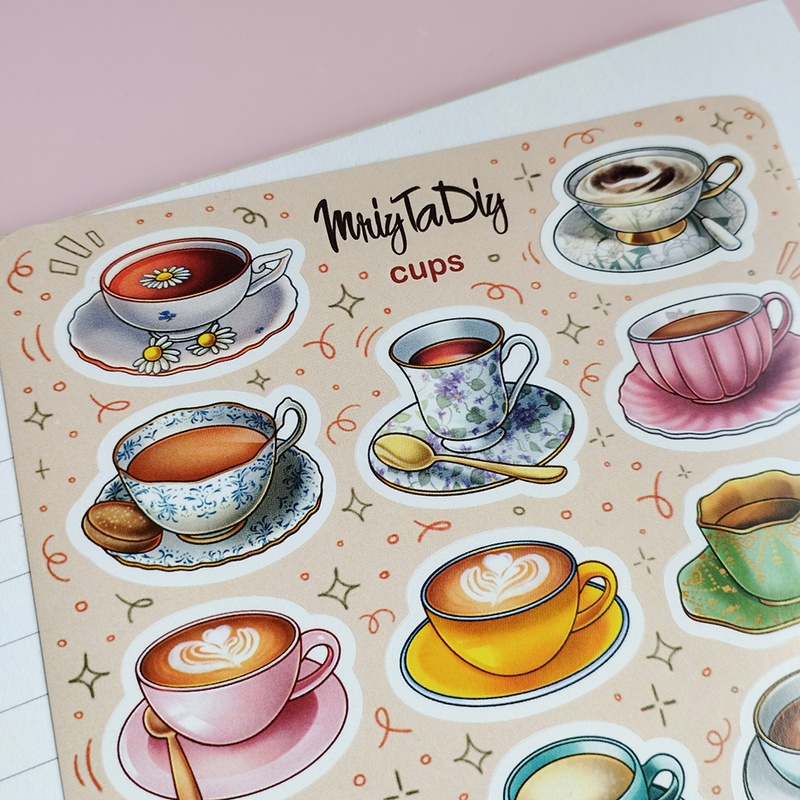 Стікери наклейки авторські MriyTaDiy CUPS 10х15 см   MTD-0294 фото