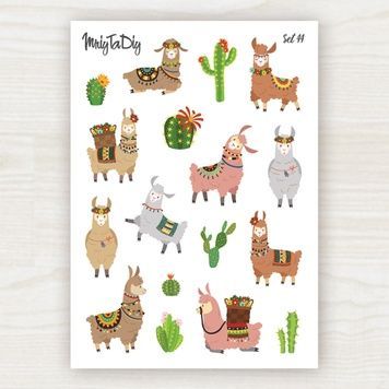 Стікери наклейки MriyTaDiy Set 44, "Лами" 10х15 см MTD-0155 фото