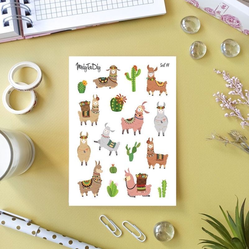 Стікери наклейки MriyTaDiy Set 44, "Лами" 10х15 см MTD-0155 фото