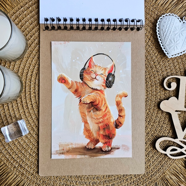 Художня листівка 30 "Танцюючий котик" MTD-0694 фото