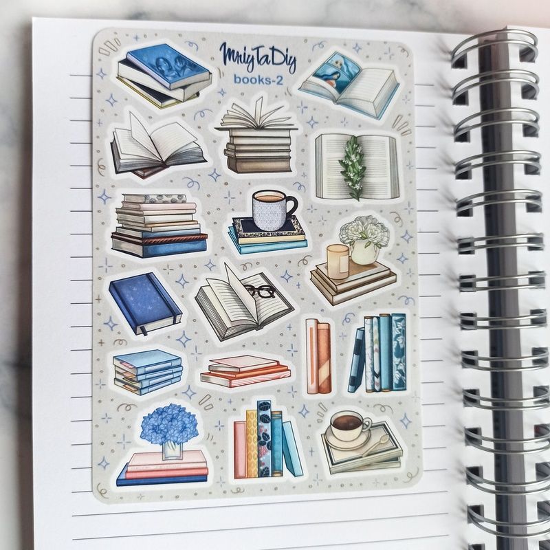 Стікери наклейки авторські MriyTaDiy BOOKS-2 10 х15 см   MTD-0215 фото