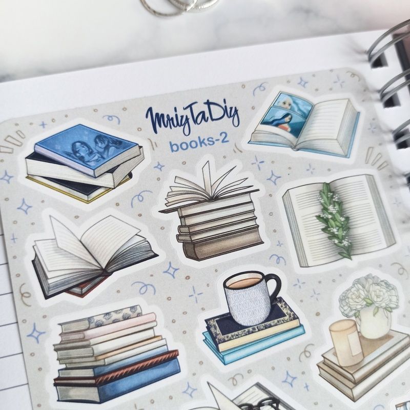 Стікери наклейки авторські MriyTaDiy BOOKS-2 10 х15 см   MTD-0215 фото
