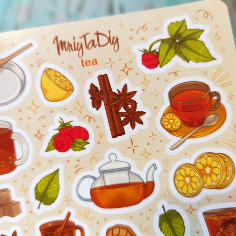 Стікери наклейки авторські MriyTaDiy TEA 10х15 см  MTD-0200 фото