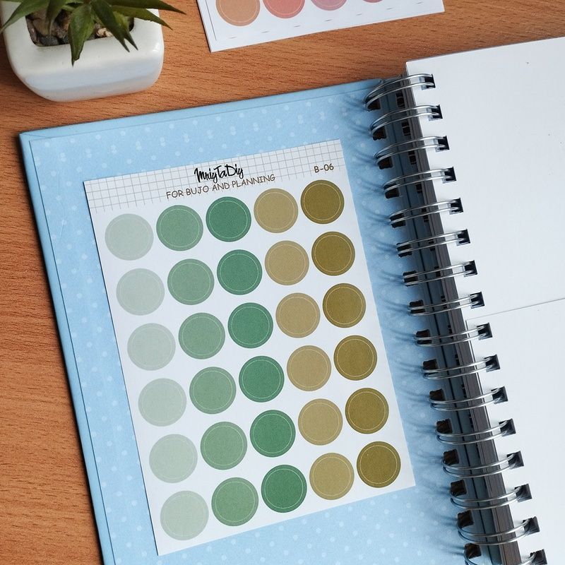 Стікери наклейки для bujo MriyTaDiy Set 06, "Зелені кружечки" 10х15 см MTD-0334 фото