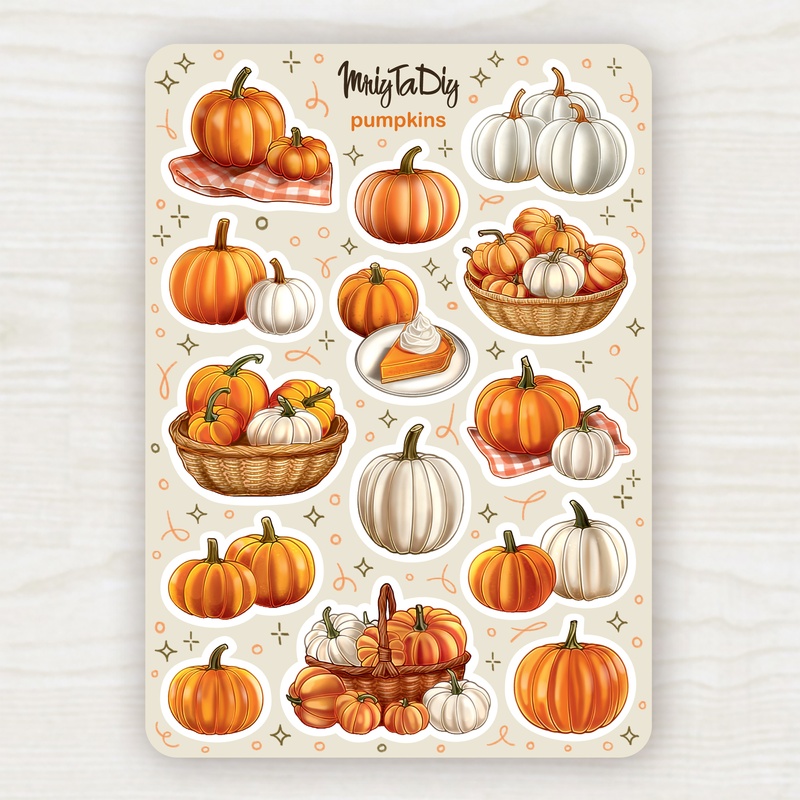 Стікери наклейки авторські MriyTaDiy PUMPKINS 10х15 см MTD-0501 фото