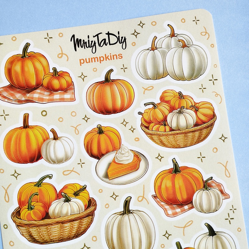 Стікери наклейки авторські MriyTaDiy PUMPKINS 10х15 см MTD-0501 фото