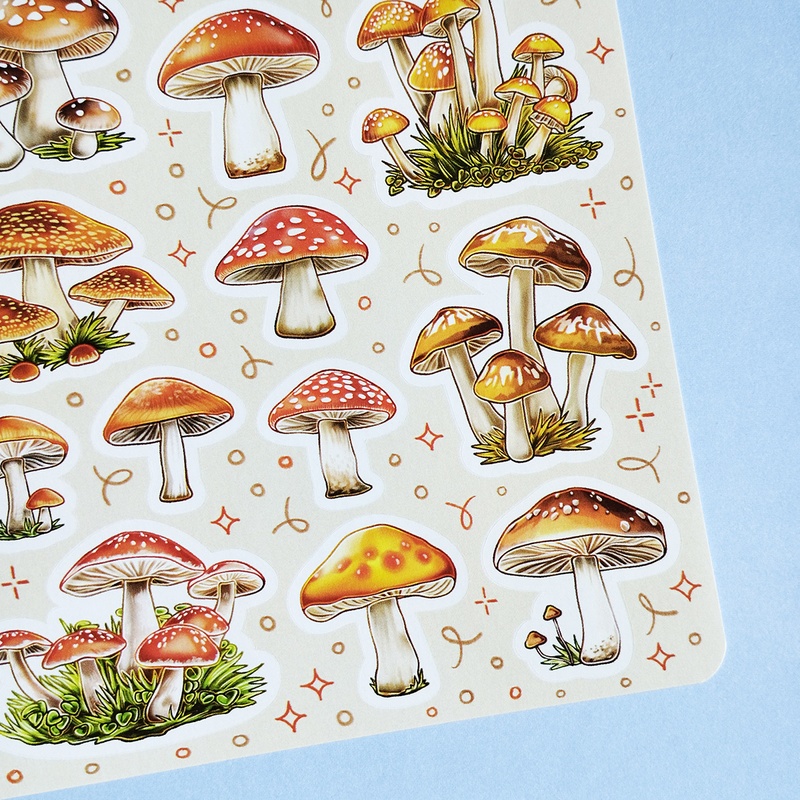 Стікери наклейки авторські MriyTaDiy MUSHROOMS 10х15 см MTD-0500 фото