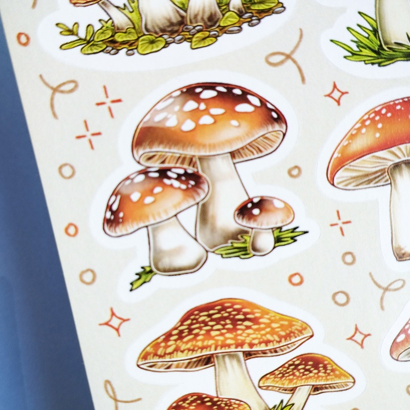 Стікери наклейки авторські MriyTaDiy MUSHROOMS 10х15 см MTD-0500 фото