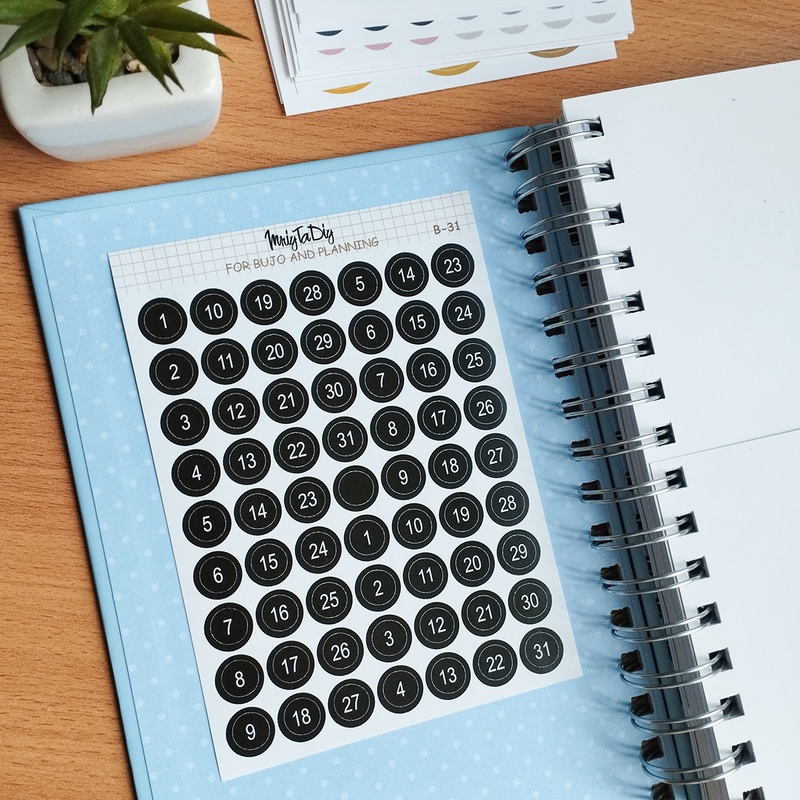 Стікери наклейки для bujo MriyTaDiy Set 31, "Чорні дати" 10х15 см MTD-0359 фото