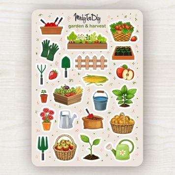 Стікери наклейки авторські MriyTaDiy GARDEN & HARVEST 10х15 см MTD-1284 фото