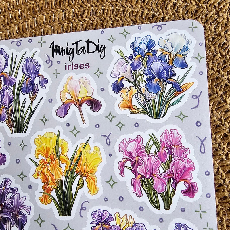 Стікери наклейки авторські MriyTaDiy IRISES 10х15 см MTD-0562 фото