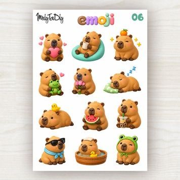 Стікери наклейки Emoji 06 "Капібара" MTD-1315 фото