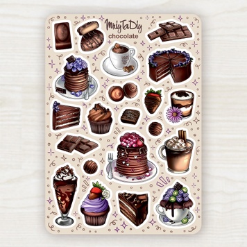 Стікери наклейки авторські MriyTaDiy CHOCOLATE 10х15 см MTD-0317 фото