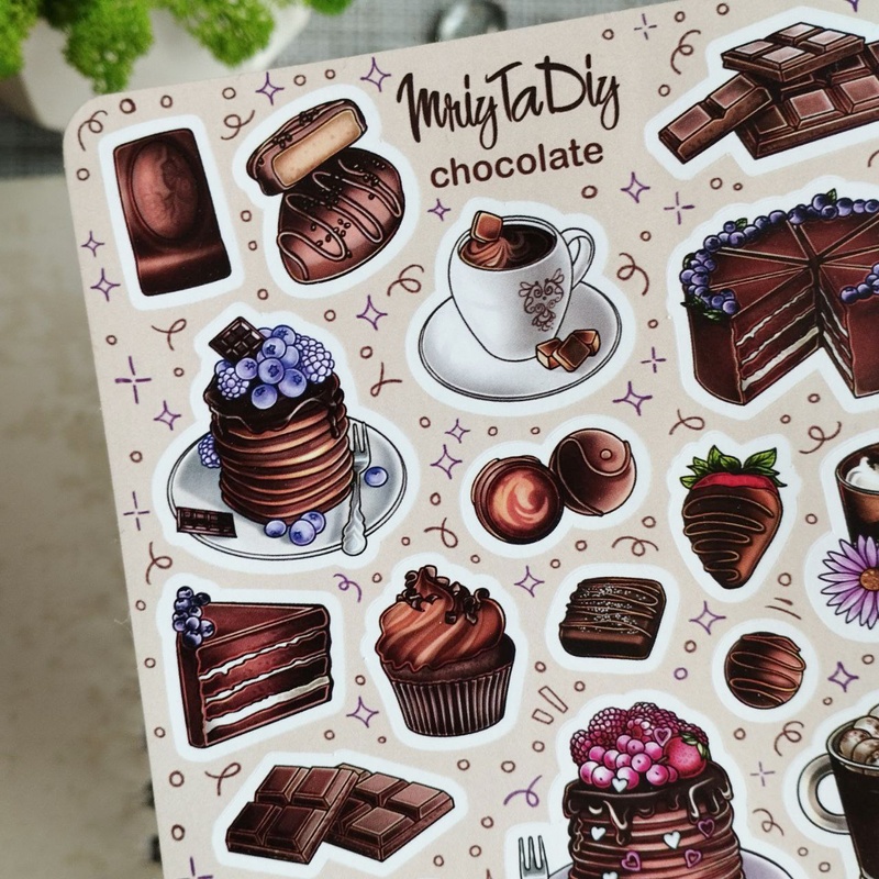 Стікери наклейки авторські MriyTaDiy CHOCOLATE 10х15 см MTD-0317 фото