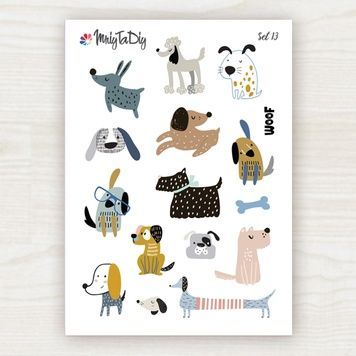 Стікери наклейки MriyTaDiy Set 13, "Собачки" 10х15 см MTD-0058 фото
