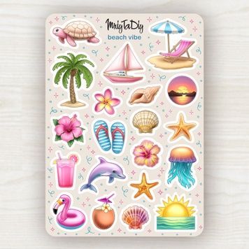 Стікери наклейки авторські MriyTaDiy BEACH VIBE 10х15 см MTD-1213 фото