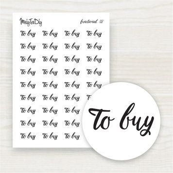 Стікери наклейки MriyTaDiy чорно-білі Set 02 , "To buy" 10х15 см MTD-0069 фото