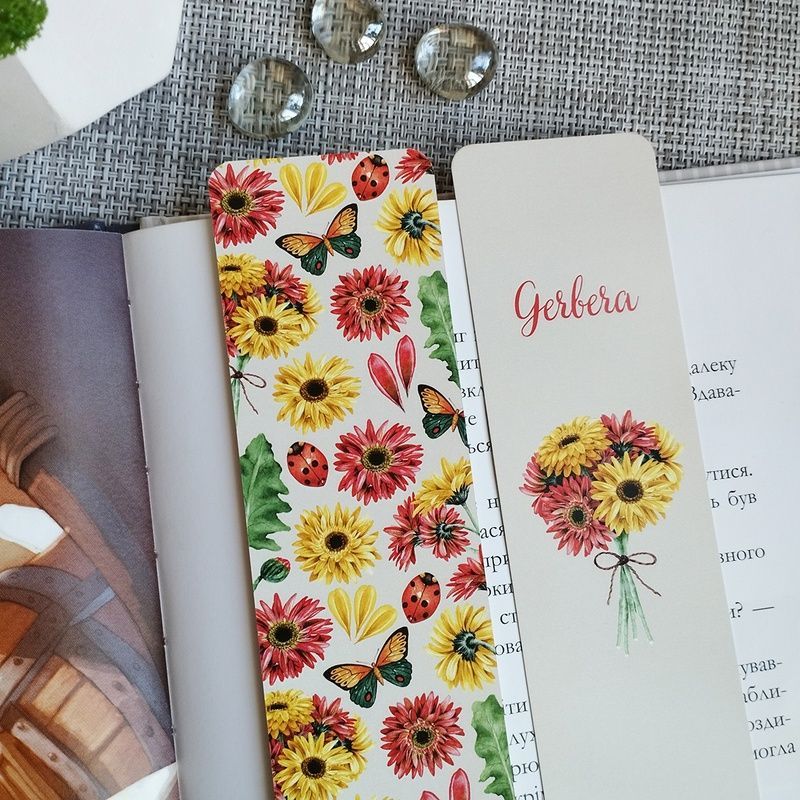 Двостороння закладка для книги "Gerbera" MTD-0379 фото