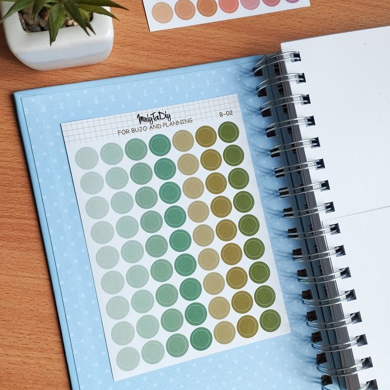 Стікери наклейки для bujo MriyTaDiy Set 02, "Зелені кружечки" 10х15 см MTD-0330 фото