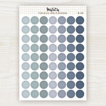 Стікери наклейки для bujo MriyTaDiy Set 03, "Блакитні кружечки" 10х15 см MTD-0331 фото