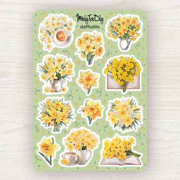 Стікери наклейки авторські MriyTaDiy DAFFODILS 10х15 см MTD-0588 фото