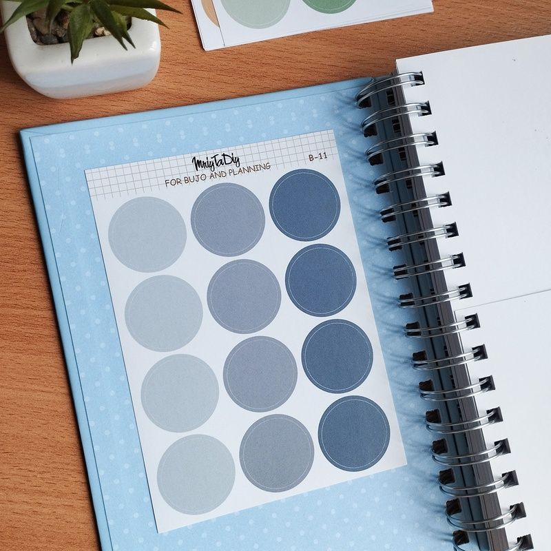 Стікери наклейки для bujo MriyTaDiy Set 11, "Блактині кружечки" 10х15 см MTD-0339 фото